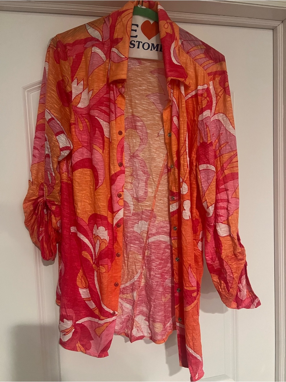 David Cline Pink & Orange Floral Button-Down Shirt